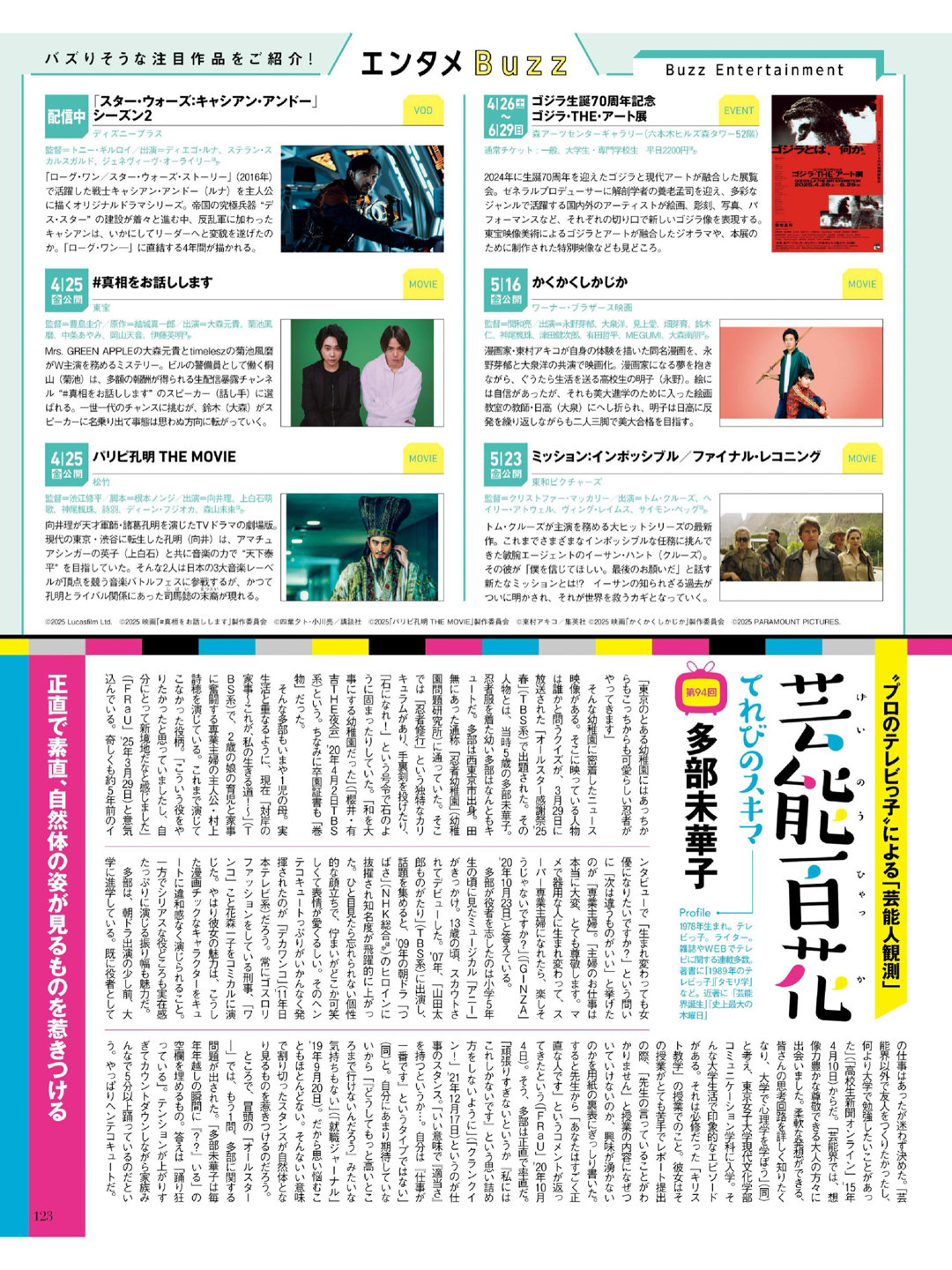 多部未华子 月刊ザテレビジョン 首都圏版 2025年6月号 - 偶像便利店